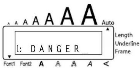A A A A A A A Auto Length Underline Frame 1: DANGER__ Font1 Font2 A A A A A