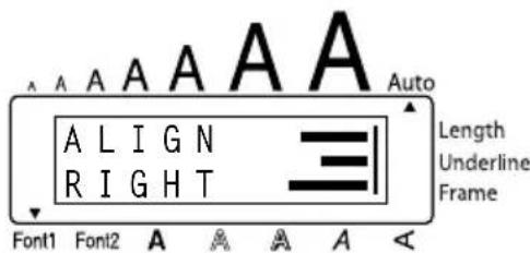 A A A A A A Auto ALIGN RIGHT Length Underline Frame Font1 Font2 A A A A A