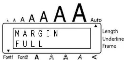 MARGIN FULL Font1 Font2 A A A A A Auto Length Underline Frame A A A A A