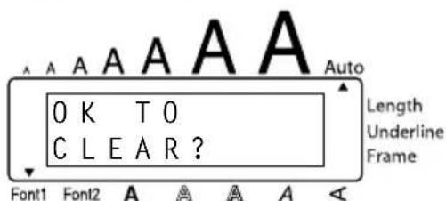 A A A A A A Auto OK TO CLEAR ? Length Underline Frame Font1 Font2 A A A A A