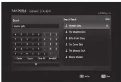 LG LHB335 - Creating a Pandora station - 2