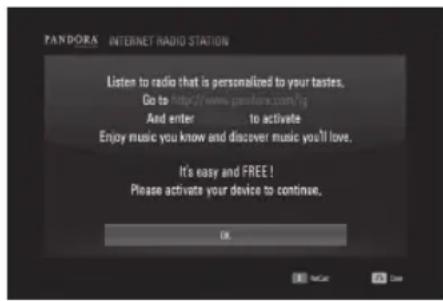 LG LHB335 - Activating Pandora radio - 2