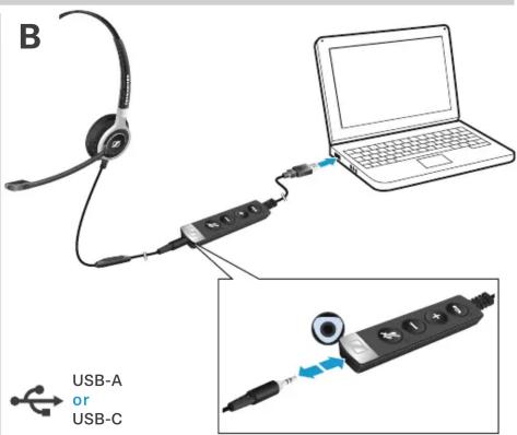 B USB-A or USB-C