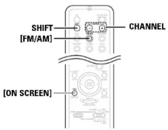 SHIFT [FM/AM] CHANNEL [ON SCREEN]