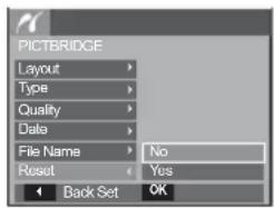 SAMSUNG SL201 - PictBridge : Reset - 1