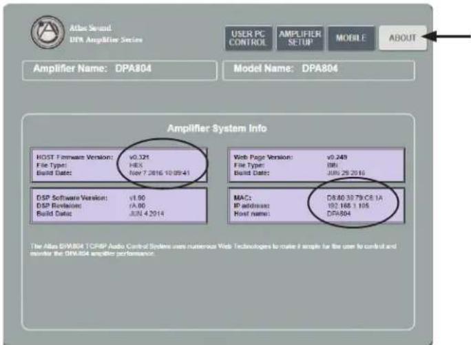 Atlas Sound DPA804 - Identifying the Firmware Version - 1