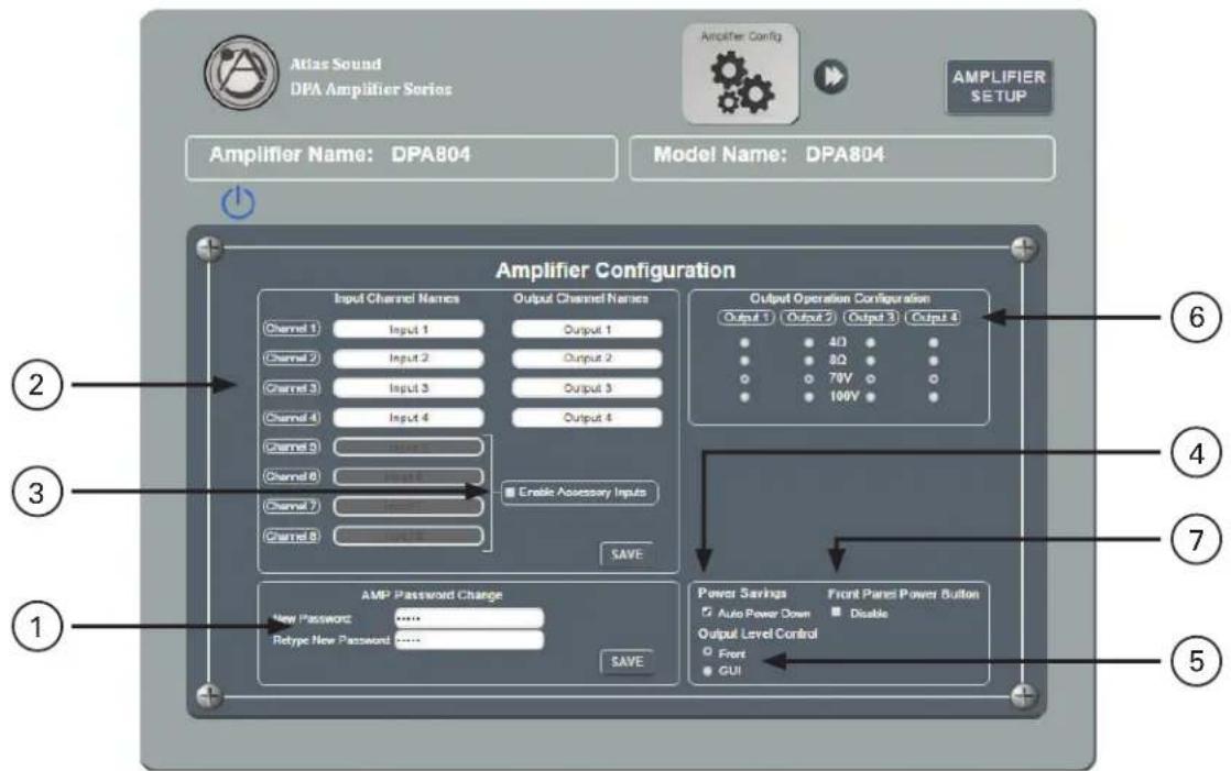 Atlas Sound DPA804 - Amp Configuration Page - 1