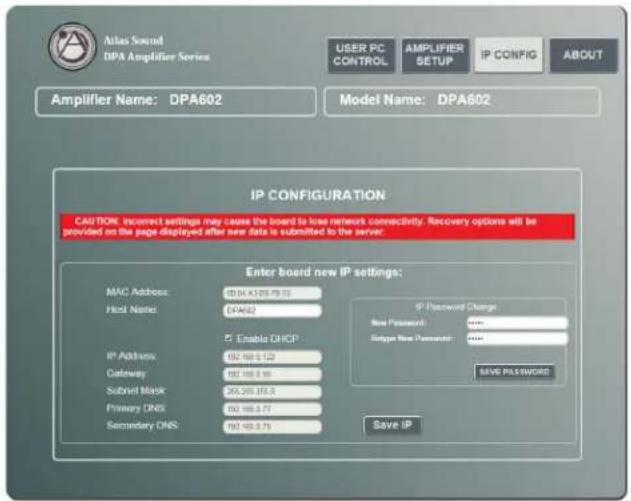 Atlas Sound DPA1202 - IP Config Page - 1