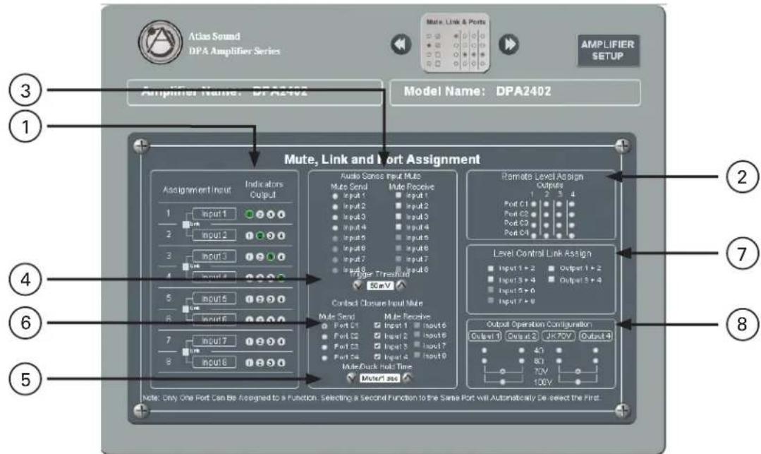 Atlas Sound DPA1202 - Mute, Link & Port Assignment Page - 1