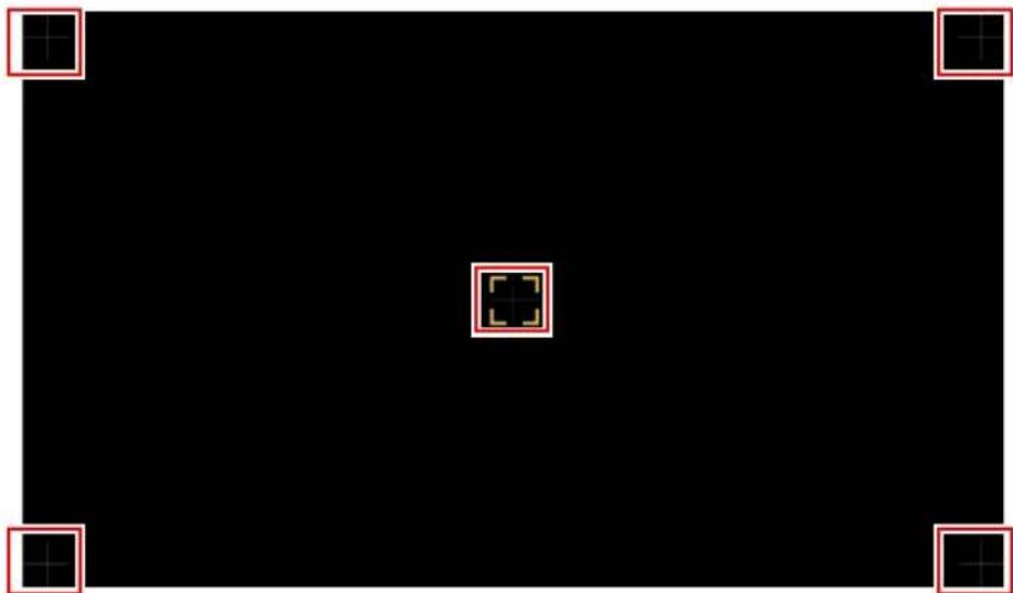 CANON REALiS 4K5020Z - Use the [▲] / [▼] / [◀] / [▶] buttons to select the point for correction, and then press the OK button. - 1