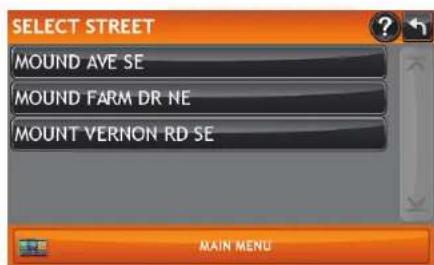SELECT STREET MOUND AVE SE MOUND FARM DR NE MOUNT VERNON RD SE MAIN MENU