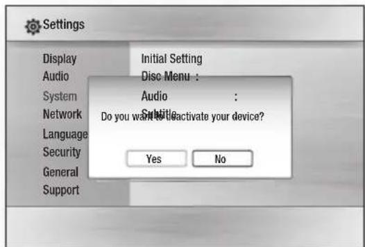 SAMSUNG HT-C7530W - DivX(R) Deactivation - 1