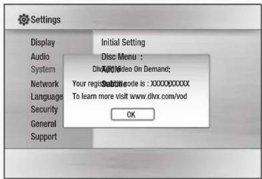 SAMSUNG HT-C7530W - DivX(R) Registration - 1