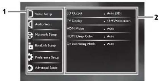 PHILIPS HTS3506 - Setup Menu - 1