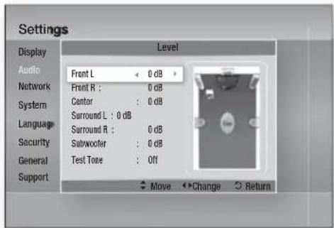 SAMSUNG HT-D5210C - Adjusting Front /Center/Surround/Subwoofer Speaker Level - 1
