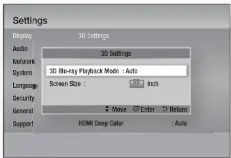 SAMSUNG HT-D5210C - 3D Settings - 1