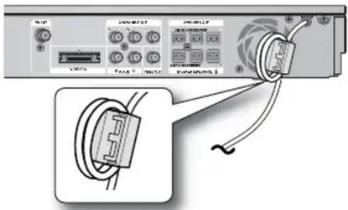 SAMSUNG HT-D5210C - Attaching the Toroidal Ferrite Core to the Power Cord of the Main Unit - 1