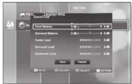 SAMSUNG HT-BD2ET - Setting the Sound Edit - 3