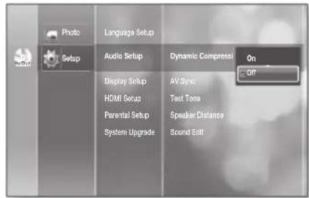 SAMSUNG HT-BD2ET - SETTING UP THE AUDIO OPTIONS - 2
