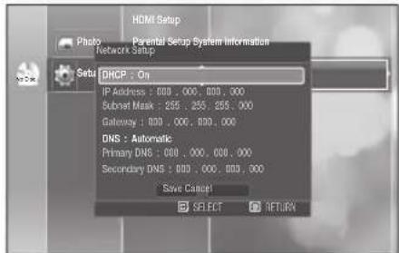 SAMSUNG HT-BD2ET - NETWORK SETUP - 2