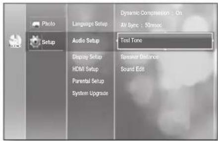 SAMSUNG HT-BD2ET - Setting the Test Tone - 2