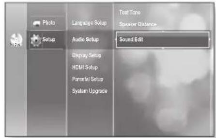 SAMSUNG HT-BD2ET - Setting the Sound Edit - 2