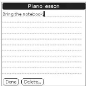 Piano lesson Bring the notebook Done Delete...