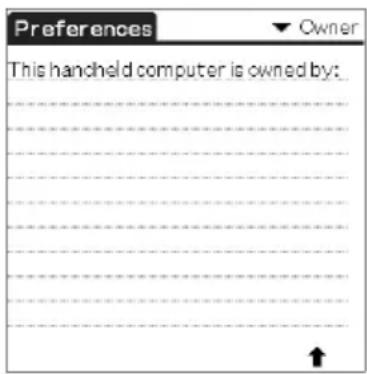 Preferences ▼ Owner This handheld computer is owned by: