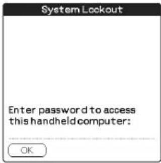System Lockout Enter password to access this handheld computer: OK