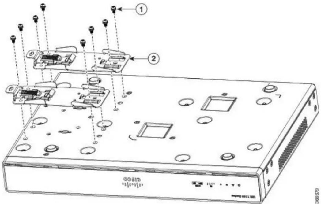 CISCO C1116-4PWE - Attaching DIN Rail Brackets - 1