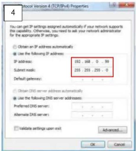 ACTi E923M - Manually adjust the IP address of the PC: - 4