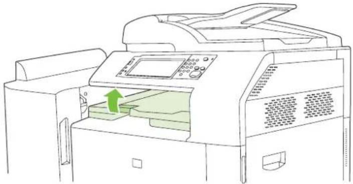 HP LaserJet CM6030F - Clear jams in the output-accessory bridge - 1