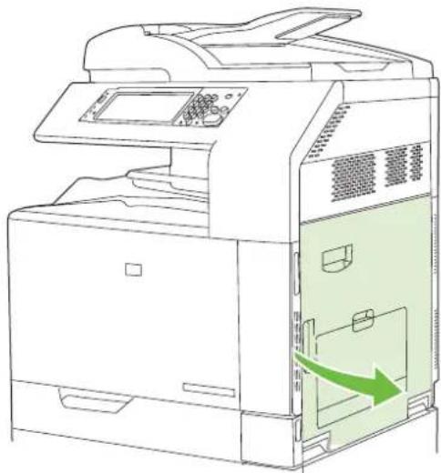 HP LaserJet CM6030F - AREA 5: Clear jams in Tray 2 and the internal paper path - 1