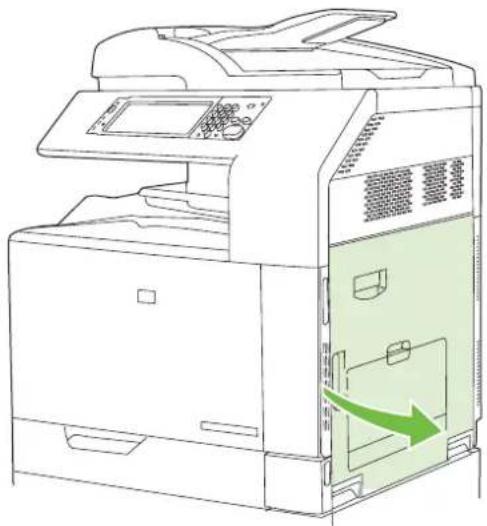 HP LaserJet CM6030F - AREA 1: Clear jams in the output bin - 2