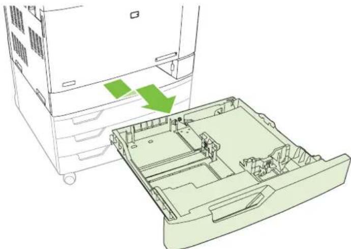 HP LaserJet CM6030F - AREA 5: Clear jams in Tray 2 and the internal paper path - 6