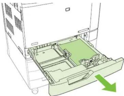 HP LaserJet CM6030F - AREA 5: Clear jams in Tray 2 and the internal paper path - 5