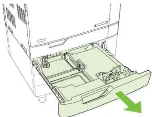 HP LaserJet CM6030F - AREA 7: Clear jams in optional Trays 3, 4, and 5 - 6