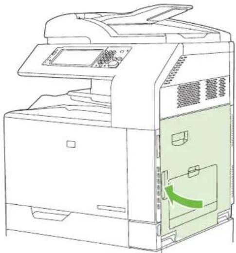 HP LaserJet CM6030F - AREA 5: Clear jams in Tray 2 and the internal paper path - 9