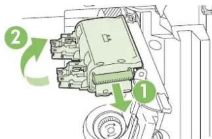 HP LaserJet CM6030F - Replace saddle stitch staple cartridges in the booklet maker - 3
