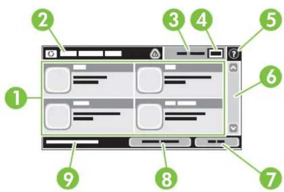HP LaserJet CM6030F - Home screen - 2