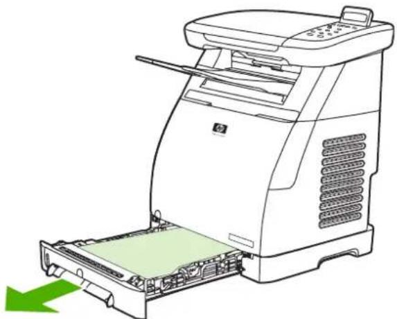 HP LaserJet CM1017 - Clear jams from tray 2 or optional tray 3 - 2
