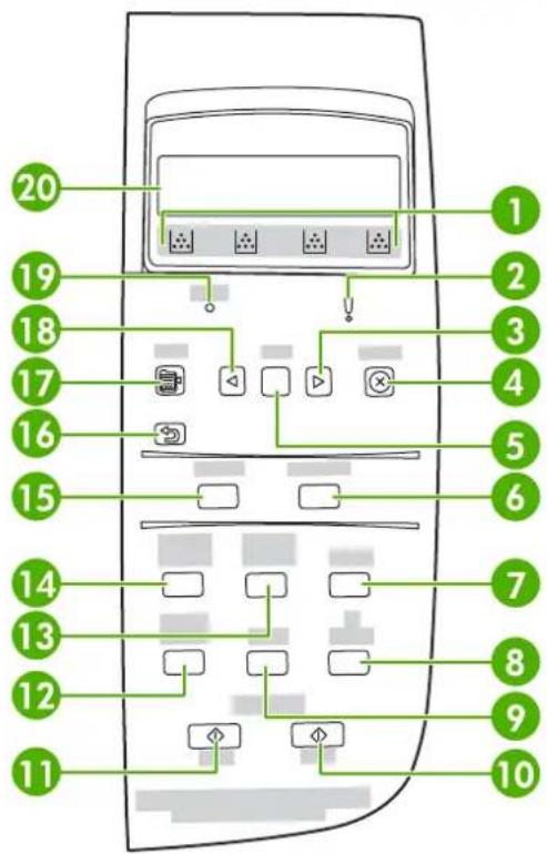 HP LaserJet CM1017 - HP Color LaserJet CM1015 MFP control panel features - 2