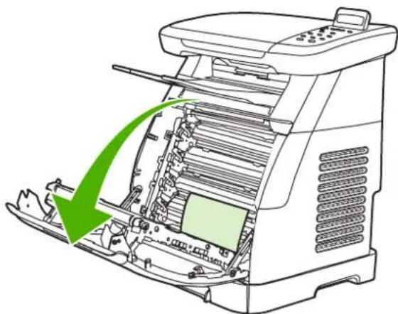 HP LaserJet CM1017 - Clear jams from inside the MFP - 2