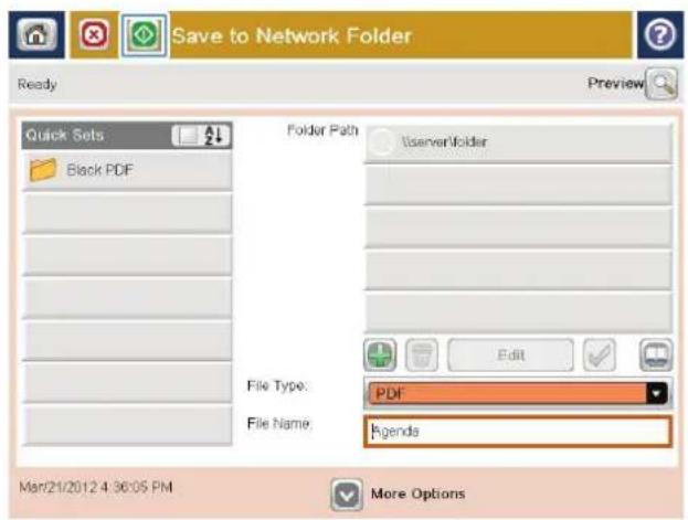 HP LaserJet M680F - Send a scanned document to a network folder - 9
