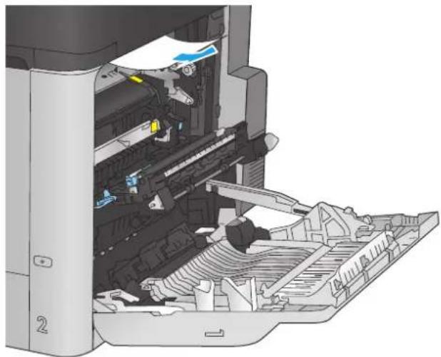 HP LaserJet M680F - Clear jams in the right door and the fuser area - 5