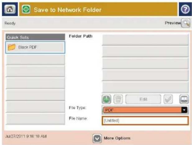 HP LaserJet M680F - Send a scanned document to a network folder - 4