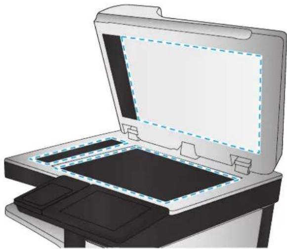 HP LaserJet M680F - Check the scanner glass for dirt and smudges - 3