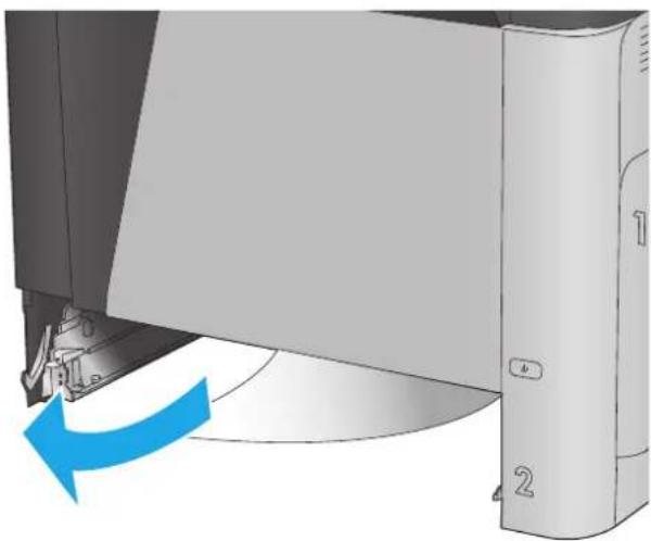 HP LaserJet M680F - Clear jams in Tray 2 and the 500-sheet trays - 3