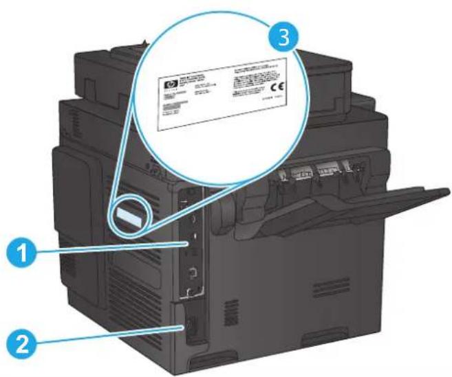 HP LaserJet M680F - Product back view - 2