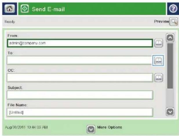 HP LaserJet M680F - Send email by using the address book - 2